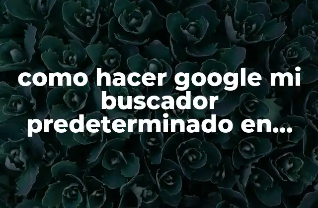 Como Hacer Google Mi Buscador Predeterminado en Chrome