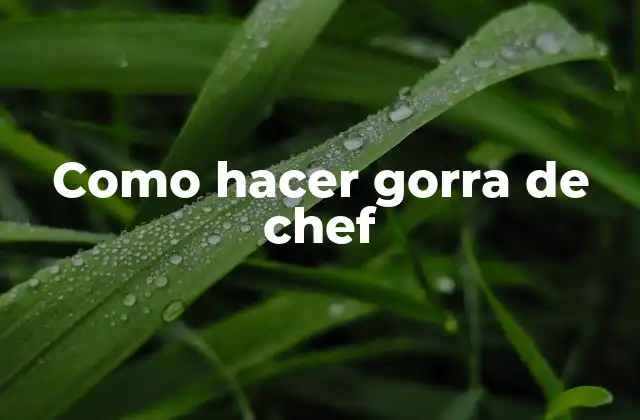 Como Hacer Gorra de Chef