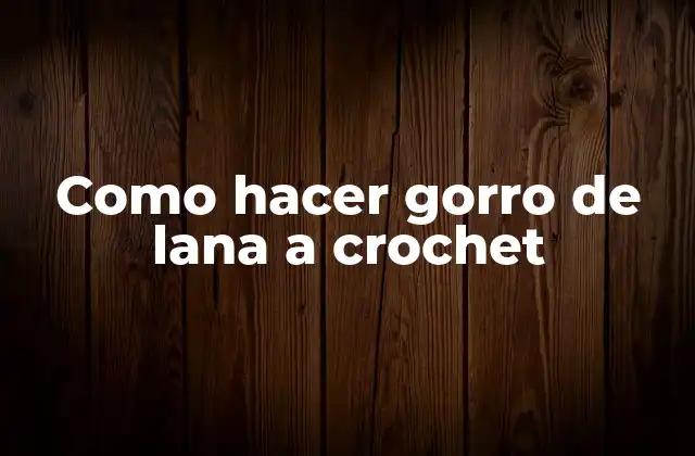 Como Hacer Gorro de Lana a Crochet