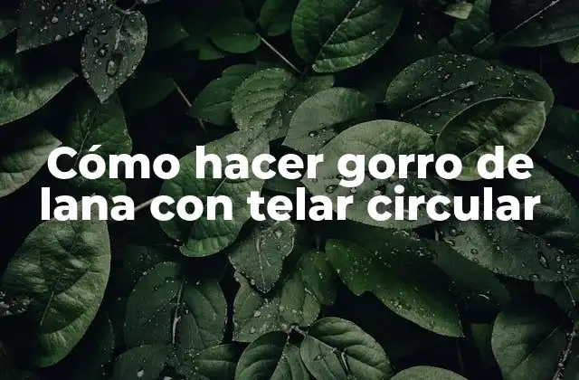 Cómo Hacer Gorro de Lana con Telar Circular