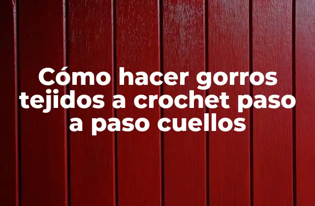 Cómo Hacer Gorros Tejidos a Crochet Paso a Paso Cuellos