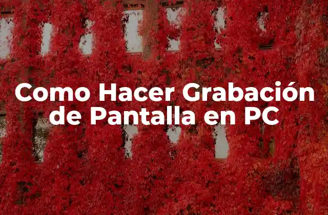 Como Hacer Grabación de Pantalla en Pc