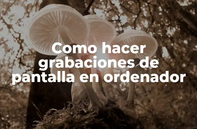 Como Hacer Grabaciones de Pantalla en Ordenador