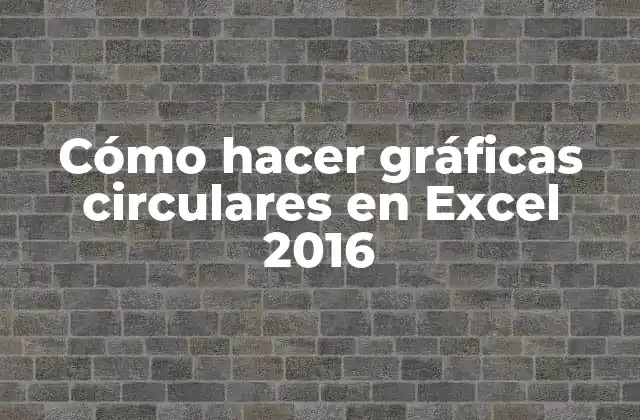 Cómo Hacer Gráficas Circulares en Excel 2016