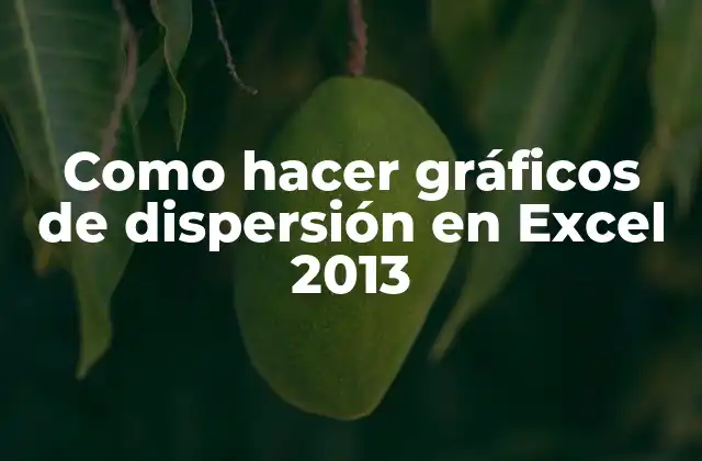 Como Hacer Gráficos de Dispersión en Excel 2013