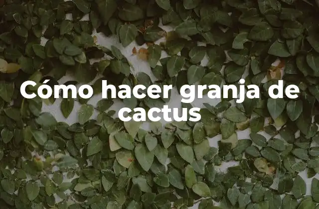 Cómo Hacer Granja de Cactus