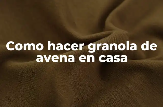 Como Hacer Granola de Avena en Casa