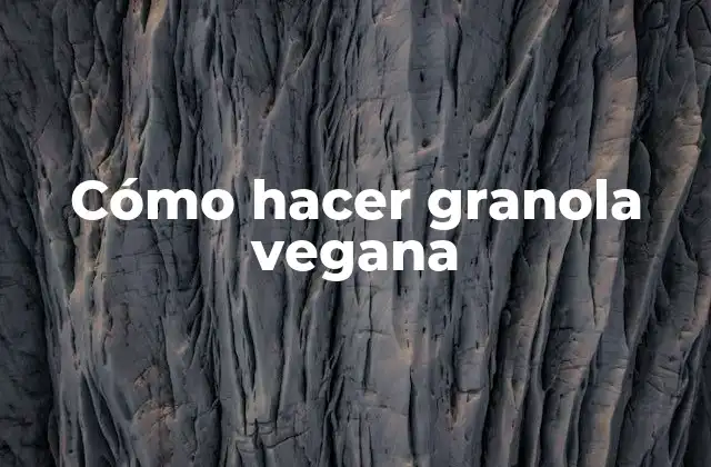 Cómo Hacer Granola Vegana
