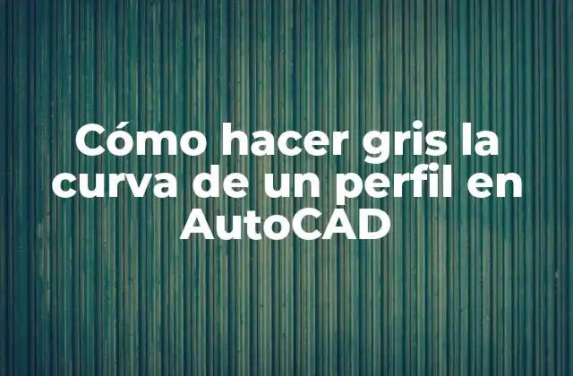 Cómo Hacer Gris la Curva de un Perfil en Autocad