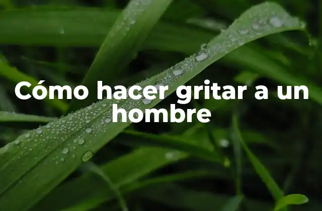 Cómo Hacer Gritar a un Hombre