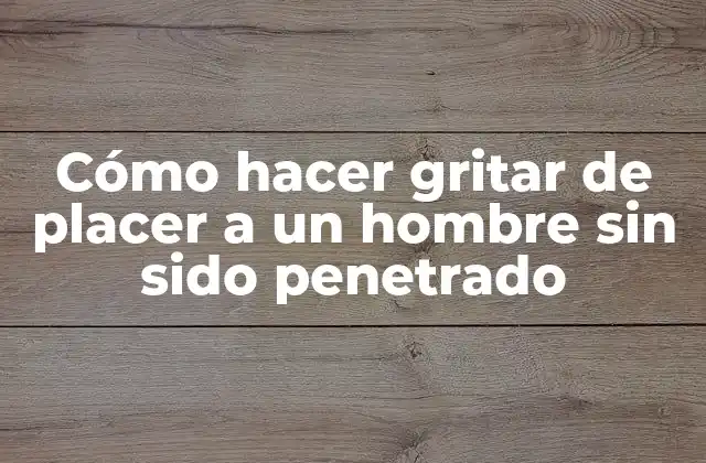 Cómo Hacer Gritar de Placer a un Hombre sin Sido Penetrado