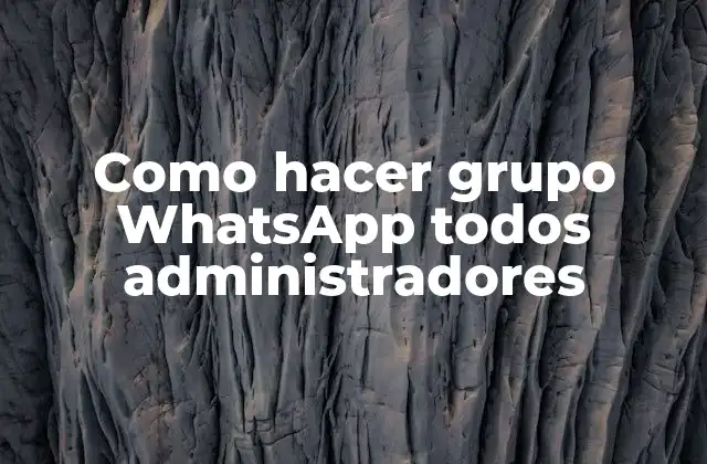 Como Hacer Grupo Whatsapp Todos Administradores