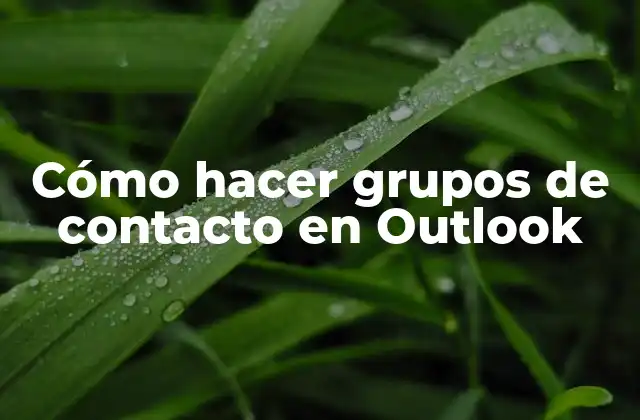 Cómo Hacer Grupos de Contacto en Outlook