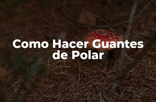 Como Hacer Guantes de Polar