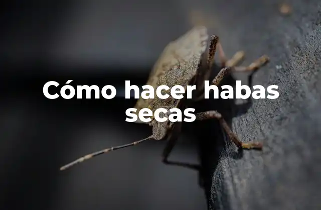 Cómo Hacer Habas Secas