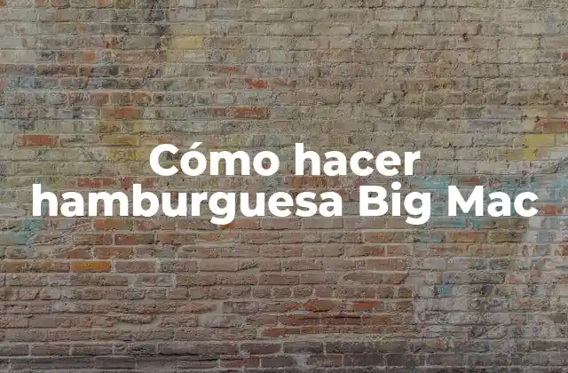 ¿Qué es una hamburguesa Big Mac?
