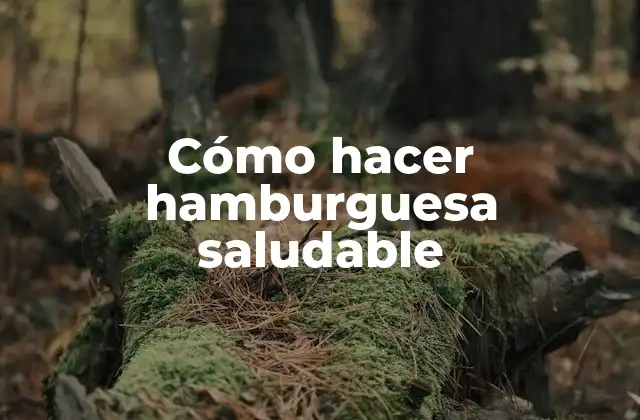 Cómo Hacer Hamburguesa Saludable