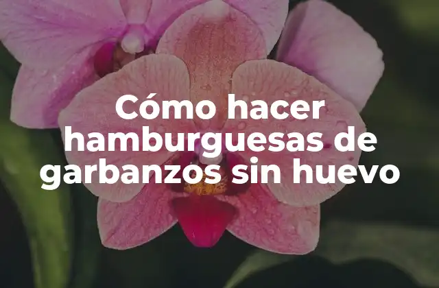 Cómo Hacer Hamburguesas de Garbanzos sin Huevo