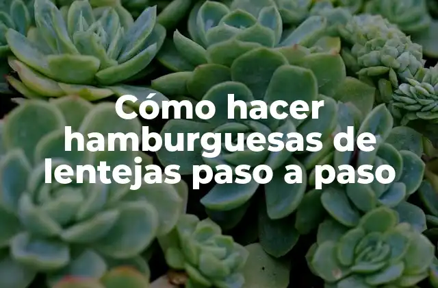 Cómo Hacer Hamburguesas de Lentejas Paso a Paso