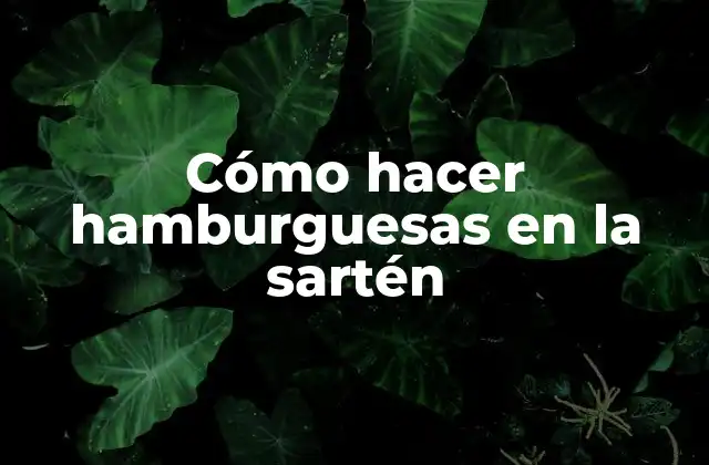 Cómo Hacer Hamburguesas en la Sartén