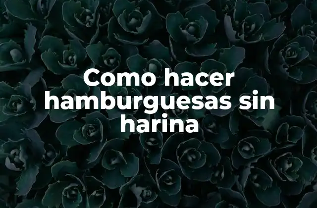 Como Hacer Hamburguesas sin Harina