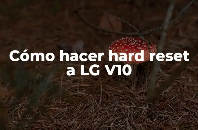 Cómo Hacer Hard Reset a Lg V10 2 ¿Qué es un hard reset y para qué sirve?