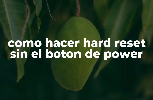 Como Hacer Hard Reset sin el Boton de Power