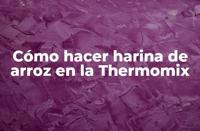 Cómo Hacer Harina de Arroz en la Thermomix