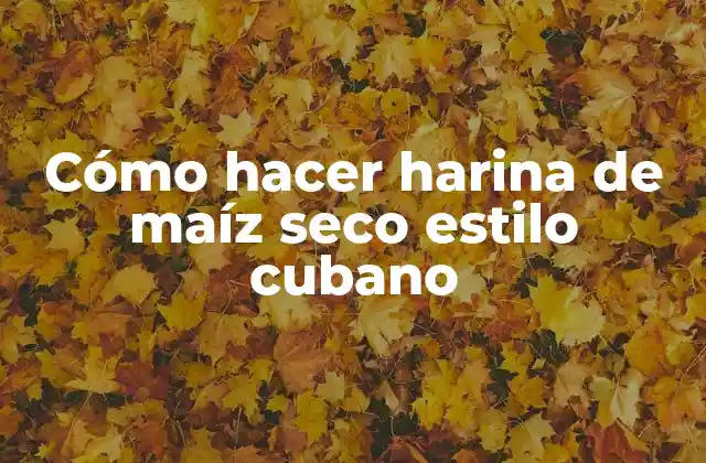 Cómo Hacer Harina de Maíz Seco Estilo Cubano 2 Harina de maíz seco estilo cubano