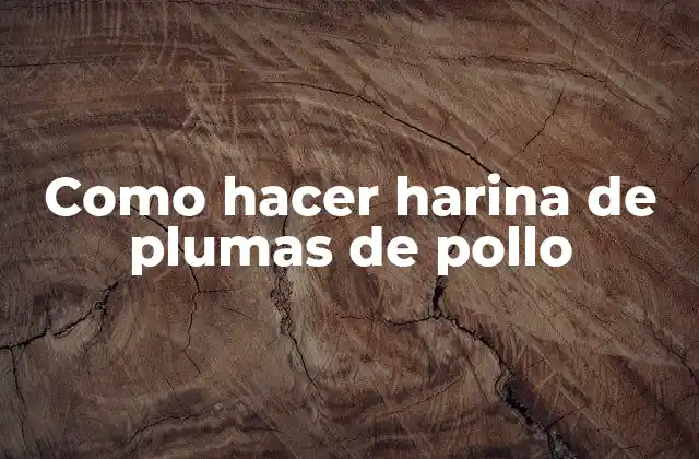 Como Hacer Harina de Plumas de Pollo