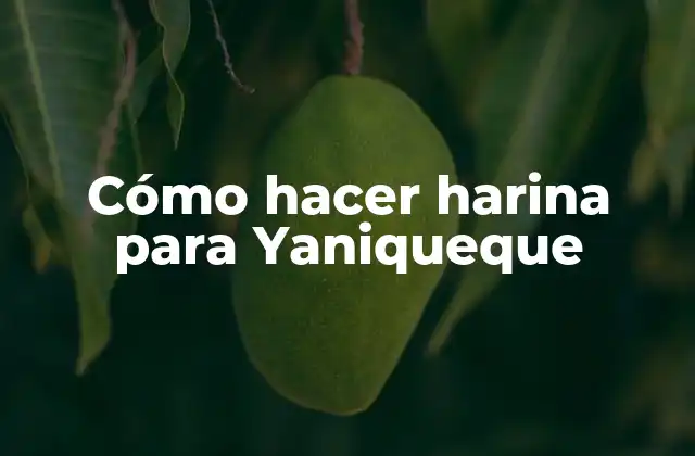 Cómo Hacer Harina para Yaniqueque