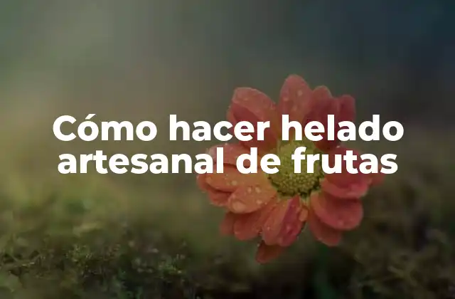 Cómo Hacer Helado Artesanal de Frutas