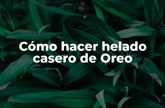 Cómo Hacer Helado Casero de Oreo