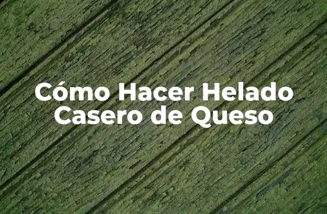 Cómo Hacer Helado Casero de Queso
