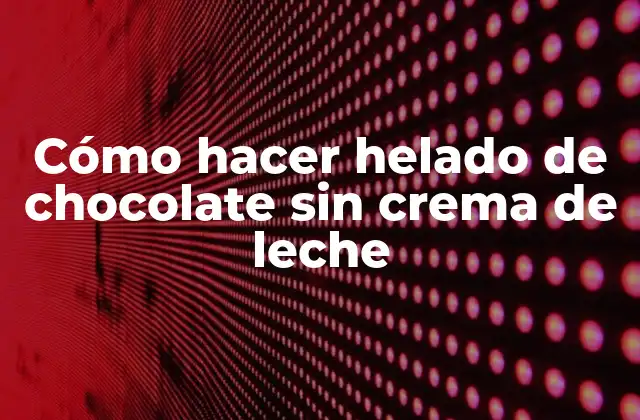 Helado de chocolate sin crema de leche