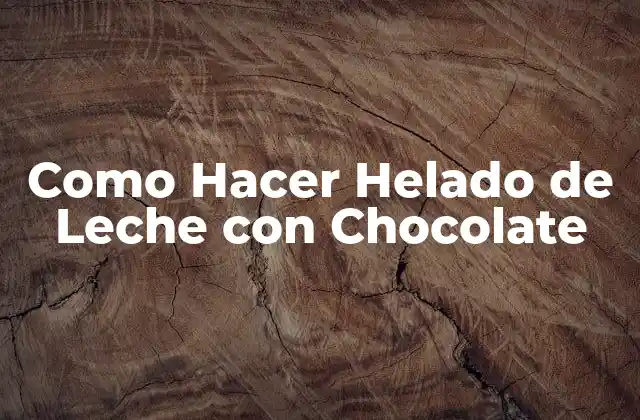 Como Hacer Helado de Leche con Chocolate