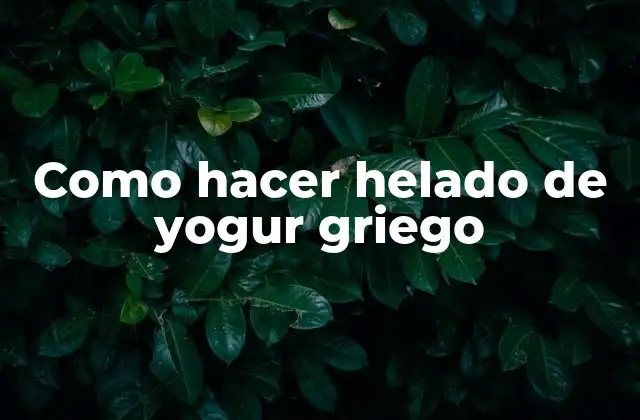 Como Hacer Helado de Yogur Griego