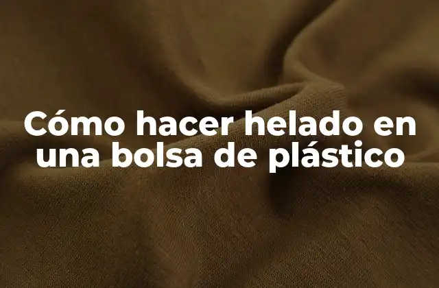 Cómo Hacer Helado en una Bolsa de Plástico