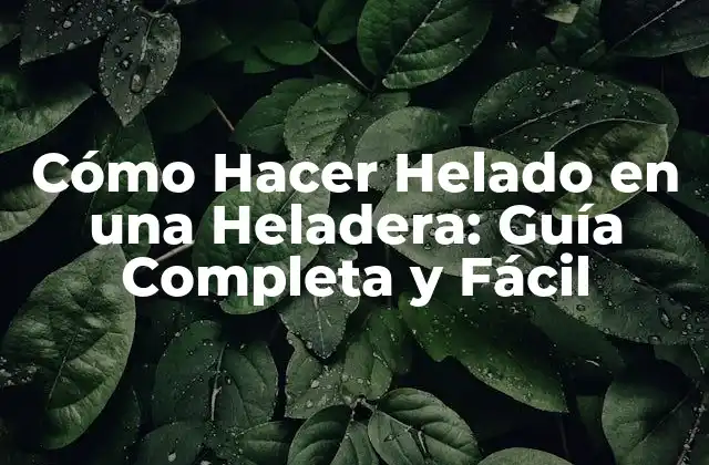 Cómo Hacer Helado en una Heladera: Guía Completa y Fácil