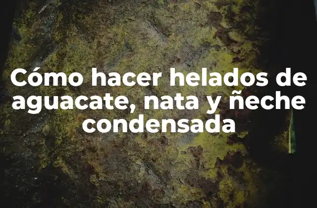 Cómo Hacer Helados de Aguacate, Nata y Ñeche Condensada
