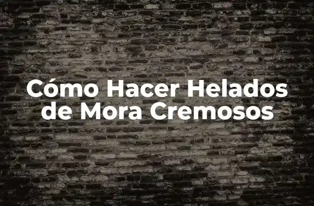 Cómo Hacer Helados de Mora Cremosos
