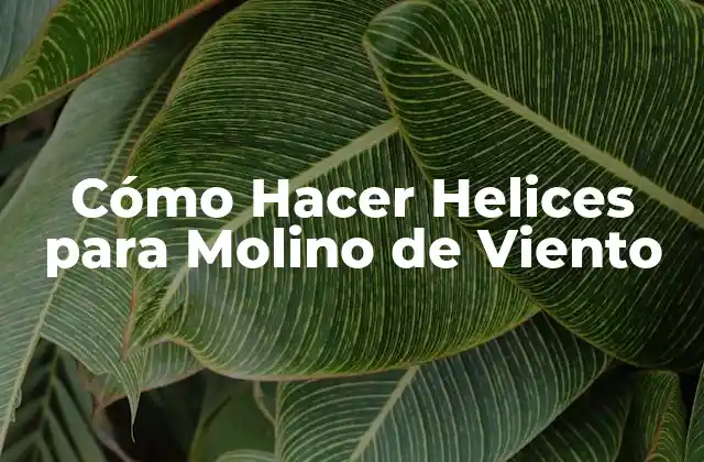Cómo Hacer Helices para Molino de Viento