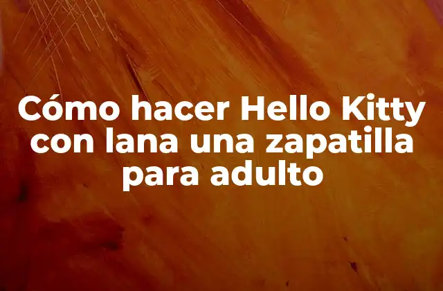Cómo Hacer Hello Kitty con Lana una Zapatilla para Adulto