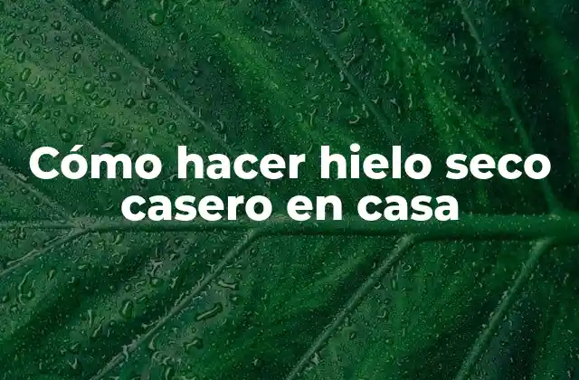 Cómo Hacer Hielo Seco Casero en Casa