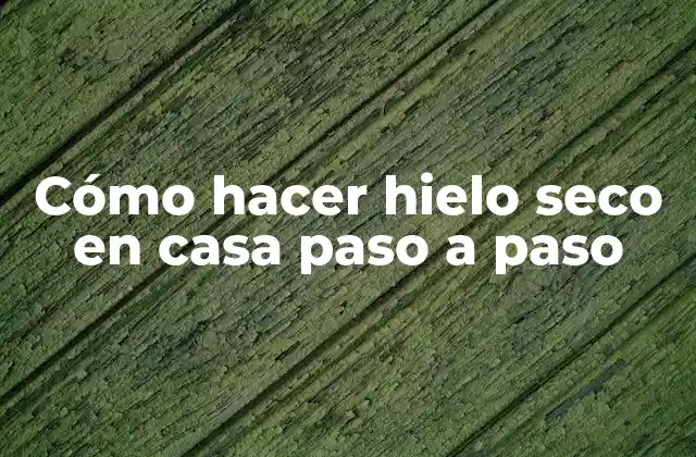 Cómo Hacer Hielo Seco en Casa Paso a Paso