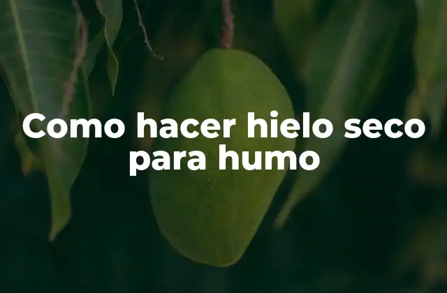 Como Hacer Hielo Seco para Humo