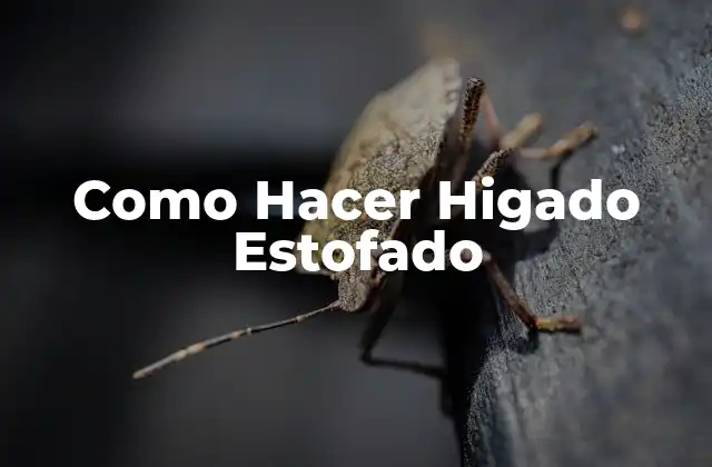 Como Hacer Higado Estofado