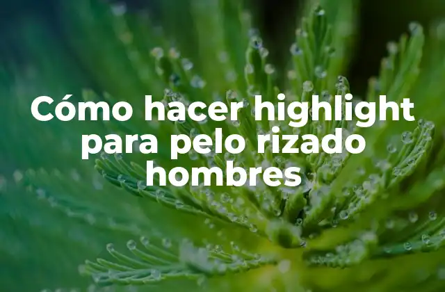 Cómo Hacer Highlight para Pelo Rizado Hombres 2 Highlight para pelo rizado hombres