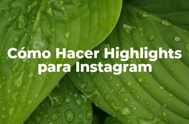 Cómo Hacer Highlights para Instagram