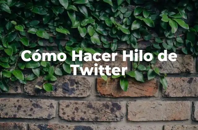 Cómo Hacer Hilo de Twitter